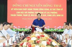 B&iacute; thư Tỉnh ủy Nguyễn Hồng Th&aacute;i l&agrave;m việc với 6 phường khu vực Thuận Th&agrave;nh