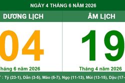 Lịch Âm Dương ngày 4/6/2026: Giờ hoàng đạo và lưu ý phong thủy ngày Kỷ Dậu
