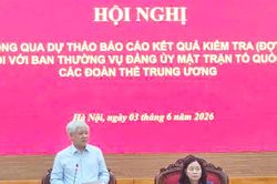 Thông qua dự thảo báo cáo kết quả kiểm tra đối với Ban Thường vụ Đảng ủy MTTQ, các đoàn thể Trung ương