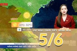 [Video] Dự báo thời tiết đêm nay và ngày mai ngày 5/6/2026: Bắc Bộ có mưa dông cục bộ, Trung Bộ tiếp diễn nắng nóng gay gắt