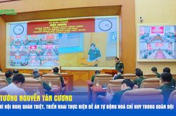 Đại tướng Nguyễn Tân Cương chủ trì Hội nghị quán triệt, triển khai thực hiện đề án tự động hóa chỉ huy trong Quân đội