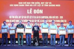 Lễ đ&oacute;n Đội K53 ho&agrave;n th&agrave;nh c&ocirc;ng t&aacute;c t&igrave;m kiếm, quy tập h&agrave;i cốt liệt sĩ tại L&agrave;o, Campuchia