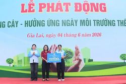 Hội LHPN tỉnh Gia Lai ph&aacute;t động trồng c&acirc;y hưởng ứng Ng&agrave;y m&ocirc;i trường thế giới