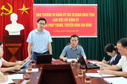 Ban Thường vụ Đảng ủy các cơ quan Đảng tỉnh làm việc với Đảng ủy Báo và Phát thanh, truyền hình Cao Bằng