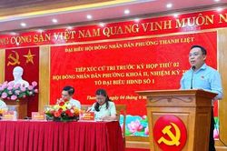 Thanh Liệt tiếp x&uacute;c cử tri trước kỳ họp thứ hai HĐND phường kh&oacute;a II