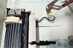 Clip tá hỏa phát hiện 4 con rắn trong điều hòa phòng ngủ