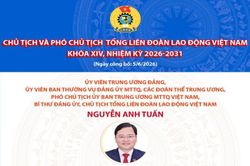 Danh sách Chủ tịch và Phó Chủ tịch Tổng Liên đoàn Lao động Việt Nam khóa XIV, nhiệm kỳ 2026-2031