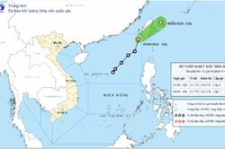 Áp thấp nhiệt đới trên Biển Đông đổi hướng Đông Bắc, tiếp tục mạnh lên