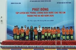 Hà Nội phát động tập luyện bơi, phòng, chống đuối nước cho trẻ em