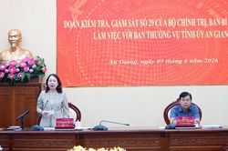 Phó Chủ tịch nước Võ Thị Ánh Xuân làm việc với Ban Thường vụ Tỉnh ủy An Giang