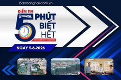 Điểm tin '5 phút biết hết' sáng 5-6: Đồng Nai thi tuyển kiến trúc Dự án Đường trên cao dọc quốc lộ 51