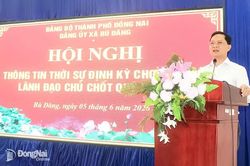 Ủy viên Ban Thường vụ Thành ủy Hà Anh Dũng thông tin thời sự định kỳ tại xã Bù Đăng