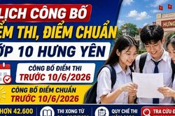 Lịch công bố điểm thi, điểm chuẩn lớp 10 Hưng Yên 2026 mới nhất