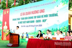 Xã Gia Viễn ra quân hưởng ứng phong trào Toàn dân chung tay bảo vệ môi trường