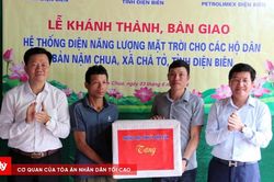 TAND tỉnh Điện Biên phối hợp bàn giao hệ thống điện mặt trời cho người dân Nậm Chua