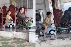 Clip bà ngoại đua xe 3 bánh cùng 'khối nghỉ hè' khiến dân mạng bật cười