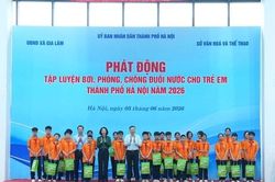 Hà Nội phát động phong trào học bơi và phòng, chống đuối nước cho trẻ em