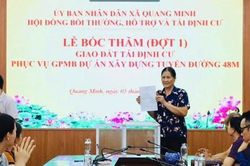Quang Minh tổ chức bốc thăm đất tái định cư dự án xây dựng đường 48m