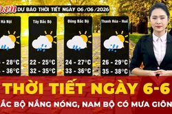 Dự báo thời tiết ngày 6-6: Bắc Bộ nắng nóng, Nam Bộ chiều tối mưa giông
