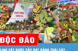 Độc đáo linh vật được sắp đặt bằng trái cây