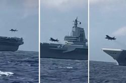 J-35 và J-15T thực hành 'chạm rồi bay' trên siêu tàu sân bay hiện đại nhất Trung Quốc