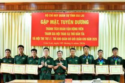 Bộ CHQS tỉnh Gia Lai tuyên dương quân nhân đạt thành tích cao tại các hội thi
