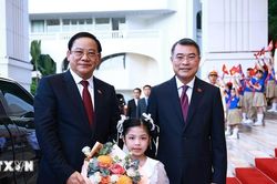 Lễ đón Thủ tướng Lào thăm chính thức Việt Nam