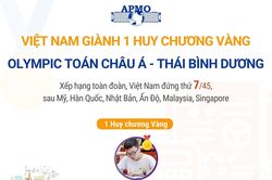 Việt Nam giành 1 Huy chương Vàng Olympic Toán châu Á - Thái Bình Dương