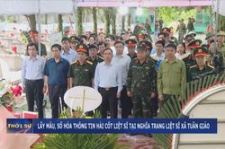 Lấy mẫu, số hóa thông tin hài cốt liệt sĩ tại Nghĩa trang Liệt sĩ xã Tuần Giáo