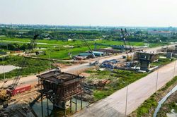 Hình hài cầu Mễ Sở - Trục nối quan trọng của Vành đai 4 dần lộ diện