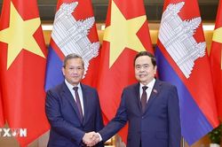 Chủ tịch Quốc hội Trần Thanh Mẫn hội kiến Thủ tướng Campuchia Hun Manet