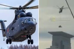 Trực thăng lớn nhất thế giới liên tục đáp xuống nóc nhà ở Moscow, Nga đang chuẩn bị điều gì?