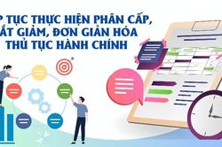 Tiếp tục thực hiện phân cấp, cắt giảm, đơn giản hóa thủ tục hành chính