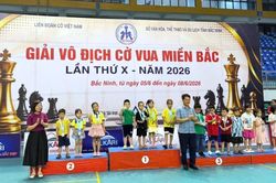 Kỳ thủ nhí Lạng Sơn đoạt 3 huy chương tại Giải vô địch Cờ vua miền Bắc năm 2026