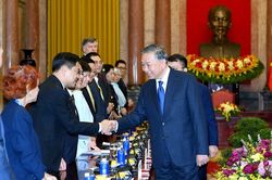 [Ảnh] Tổng Bí thư, Chủ tịch nước Tô Lâm tiếp các Trưởng đoàn các nước, tổ chức quốc tế tham dự Diễn đàn Tương lai ASEAN