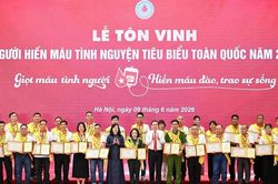 Tôn vinh 100 người hiến máu tiêu biểu toàn quốc năm 2026