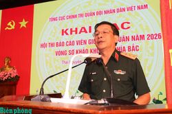 Khai mạc Hội thi báo cáo viên giỏi toàn quân năm 2026 vòng sơ khảo khu vực phía Bắc