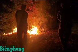 Bộ đội Biên phòng thành phố Huế phối hợp dập tắt vụ cháy rừng tại xã Chân Mây - Lăng Cô