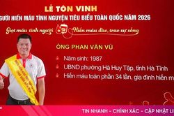 Hà Tĩnh có một cá nhân được tôn vinh người hiến máu tiêu biểu toàn quốc năm 2026