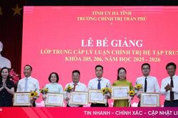 54 học viên hoàn thành lớp trung cấp lý luận chính trị