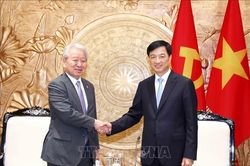Trưởng ban Tổ chức Trung ương Nguyễn Duy Ngọc tiếp Chủ tịch Cơ quan Hợp tác quốc tế Nhật Bản