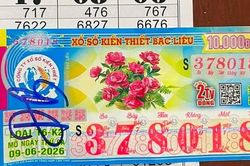 Xổ số miền Nam: 15 vé Bạc Liêu trúng độc đắc đang được đại lý tìm kiếm