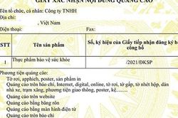 Thay đổi cơ quan cấp phép quảng cáo thực phẩm bảo vệ sức khỏe