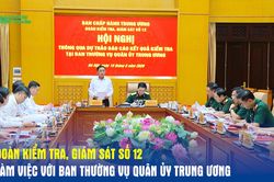 Đoàn kiểm tra, giám sát số 12 làm việc với Ban Thường vụ Quân ủy Trung ương