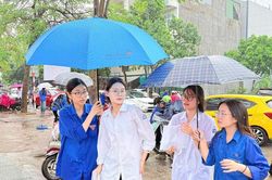 Thanh niên đất Cảng đội mưa tiếp sức sĩ tử