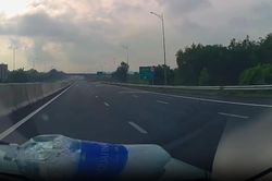 Clip ô tô bất ngờ bị ném chai nước trúng kính lái khi đang chạy trên cao tốc
