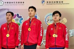 Bắn súng Việt Nam giành HCV 10m súng ngắn hơi đồng đội nam tại giải Đông Nam Á 2026