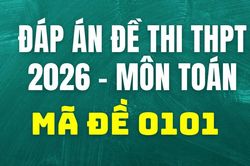 Đáp án môn Toán mã đề 0101 thi tốt nghiệp THPT 2026