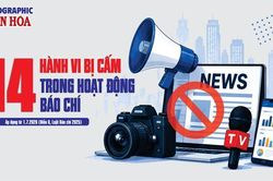 (Infographic) 14 hành vi bị cấm trong hoạt động báo chí từ 1.7.2026 theo Luật Báo chí 2025