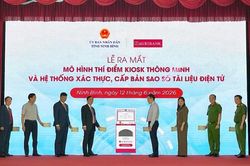 Ra mắt mô hình Kiosk thông minh và hệ thống xác thực, cấp bản sao số tài liệu điện tử tại Ninh Bình